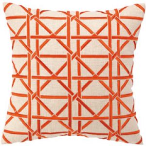 home decorating blogs - Peking Cane Orange Embroidered Linen Pillow.jpg